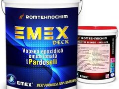 Pachet Vopsea Epoxidica Emulsionata Pardoseli ?Emex Deck? - Negru - Bid. 10 Kg + Intaritor - Bid