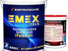 Pachet Vopsea Epoxidica Emulsionata Pardoseli ?Emex Deck? - Verde - Bid. 4 Kg + Intaritor - Bid